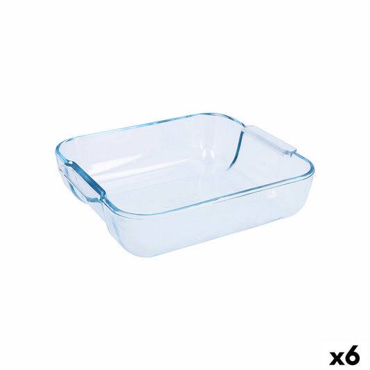 Tarjoilulautanen Pyrex Classic neliöinen läpinäkyvä lasi 25 x 22 x 6 cm (6 yksikköä)