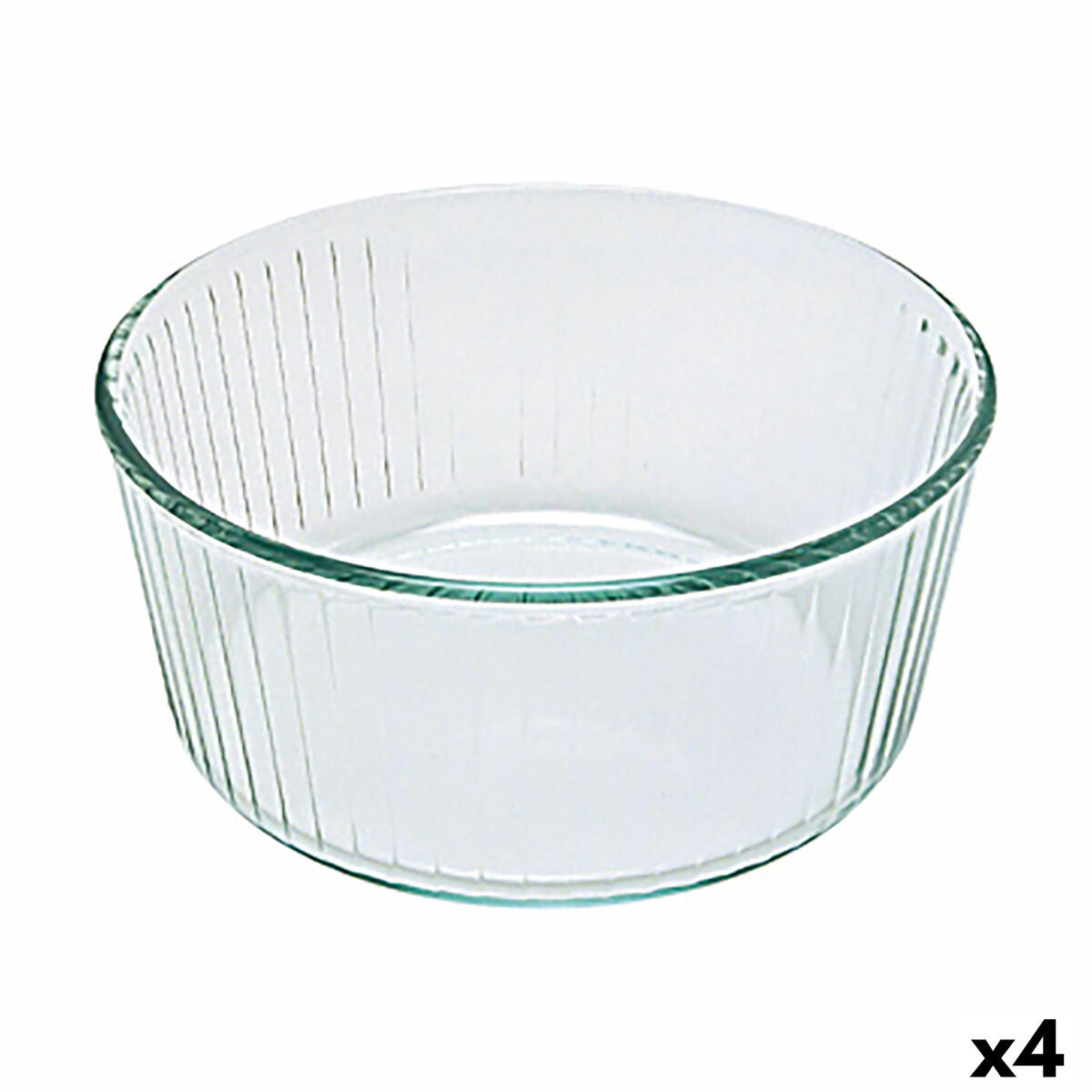 Uunimuotti Pyrex Classic Souffle 21 x 21 x 10 cm läpinäkyvä lasi (4 kpl)