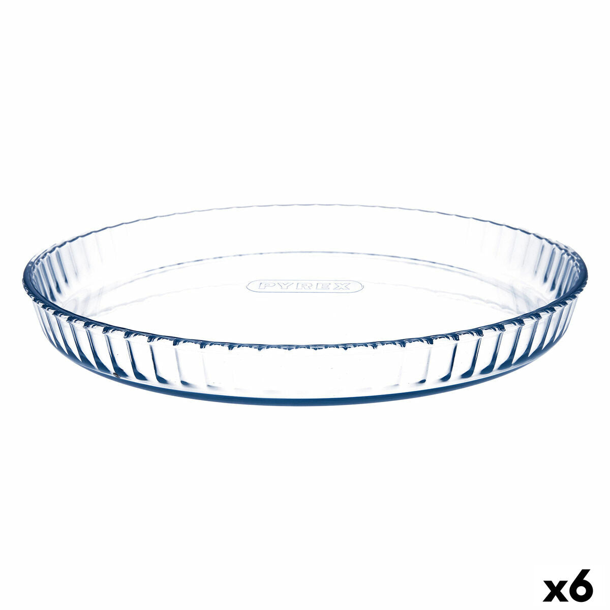 Kakkumuotti Pyrex Classic Vidrio läpinäkyvä lasi, litteä pyöreä 31 x 31 x 4 cm 6 kpl