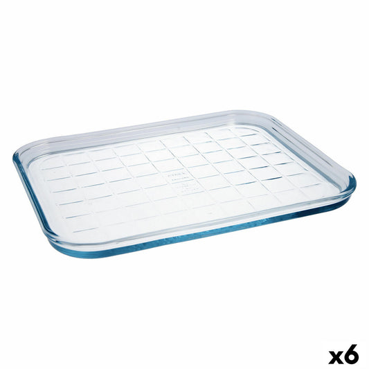 Suorakaiteen muotoinen muotti Pyrex Classic Vidrio läpinäkyvä lasi 33 x 27 x 2 cm litteä (6 yksikköä)