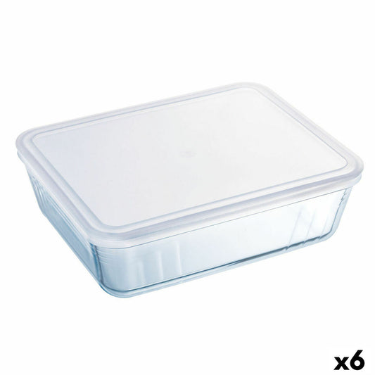 Suorakaiteen muotoinen lounaslaatikko kannella Pyrex Cook &amp; Freeze 19 x 14 x 5 cm 800 ml läpinäkyvä silikonilasi (6 yksikköä)