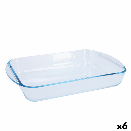 Uunilautanen Pyrex Classic Vidrio läpinäkyvä lasi suorakaiteen muotoinen 35 x 23 x 6 cm (6 yksikköä)