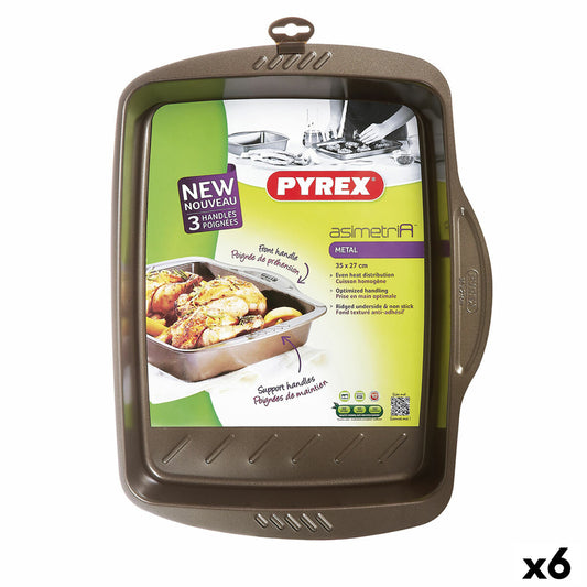 Suorakaiteen muotoinen muotti Pyrex Asimetria musta metalli 35 x 27 cm suorakulmainen (6 yksikköä)