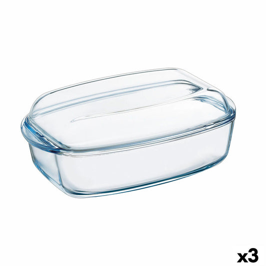 Tarjoilulautanen Pyrex Classic Kannella 4,5 L 38 x 22 x 11 cm Läpinäkyvä lasi (3 kpl)