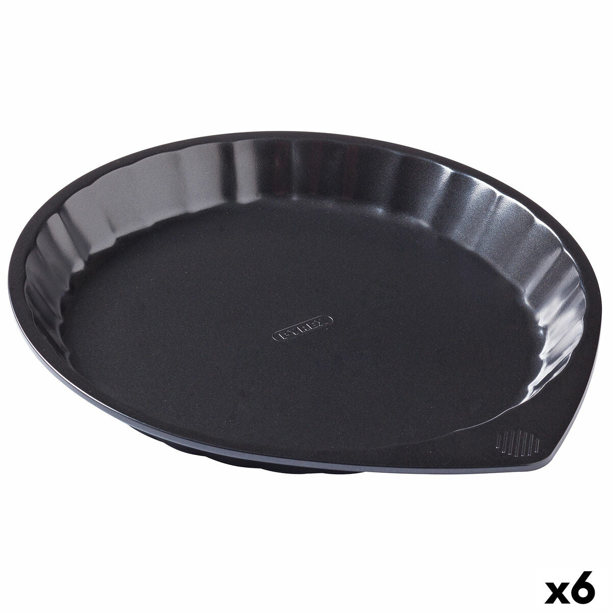 Kakkumuotti Pyrex Magic Black Metal Flat Pyöreä Ø 30 cm 6 kpl