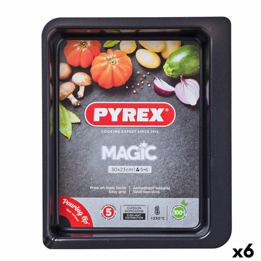 Uunilautanen Pyrex Magic suorakulmainen metalli 30 x 23 cm 6 kpl