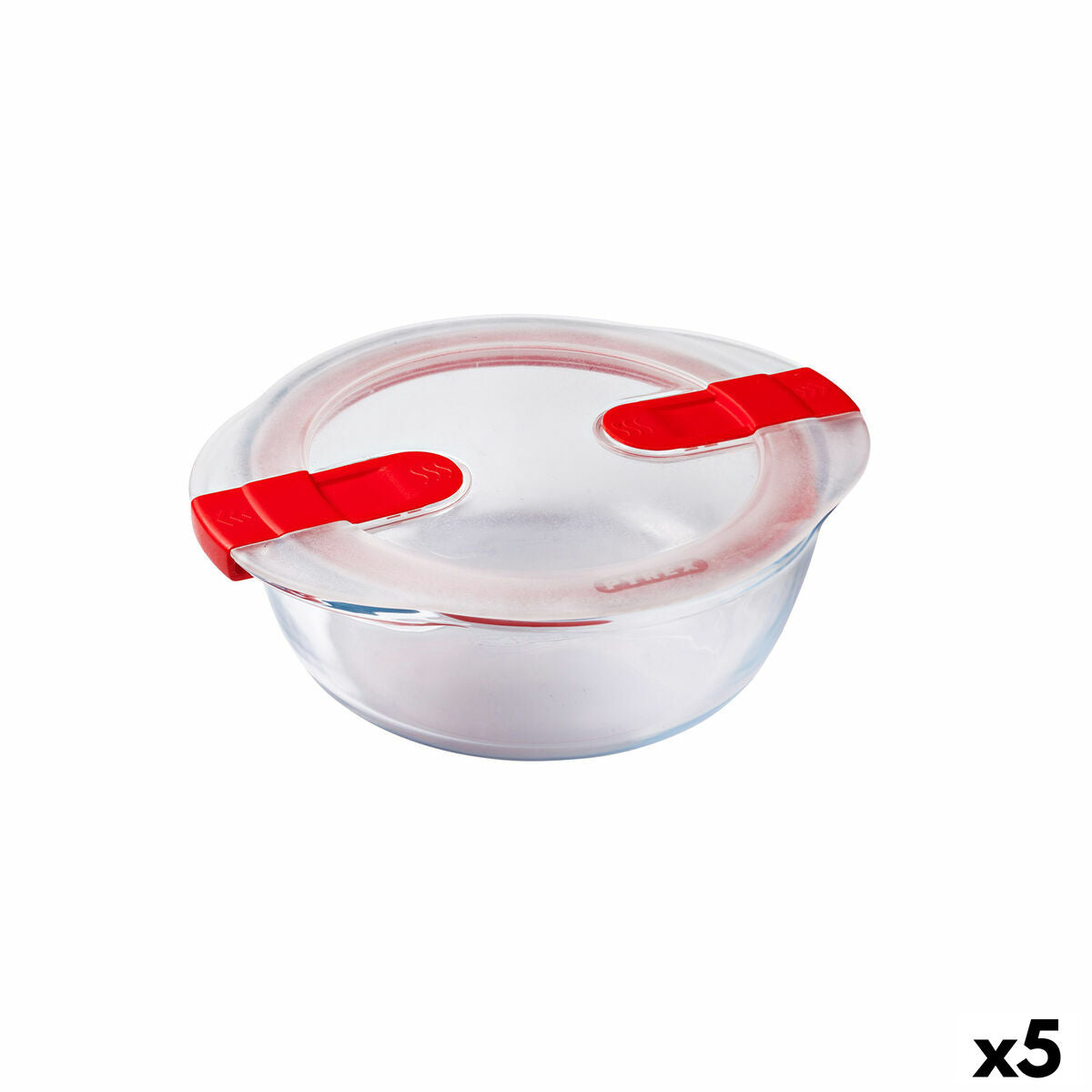 Hermeettinen lounasrasia Pyrex Cook&amp;heat 1,1 L 21 x 18 x 7 cm läpinäkyvä lasi (5 kpl)