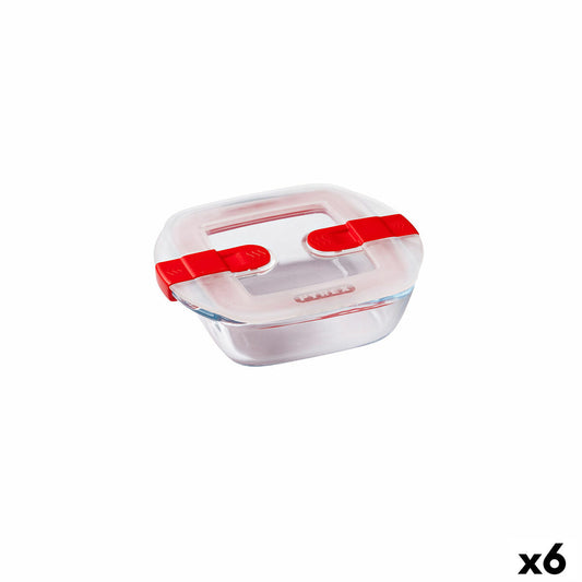 Hermetic Lunch Box Pyrex Cook &amp; Heat 15 x 12 x 4 cm 350 ml läpinäkyvä lasi (6 yksikköä)