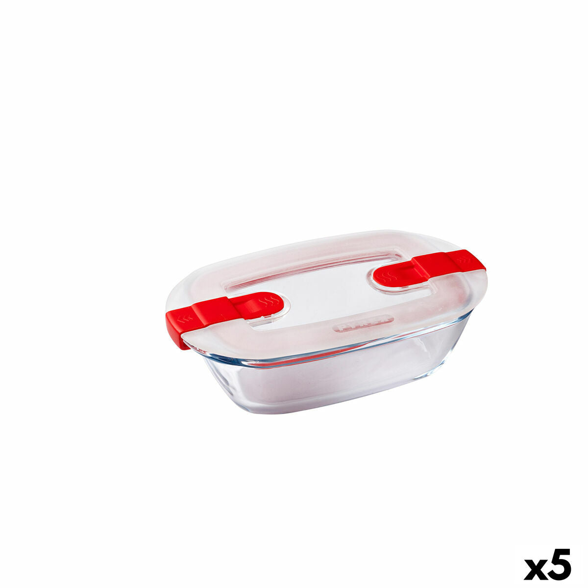 Hermetic Lunch Box Pyrex Cook &amp; Heat suorakaiteen muotoinen 400 ml 17 x 10 x 5 cm läpinäkyvä lasi (5 yksikköä)