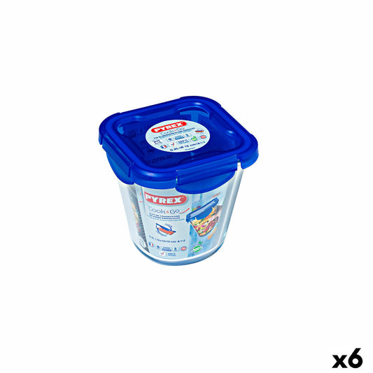 Hermetic Lunch Box Pyrex Cook &amp; go -läpinäkyvä lasi (800 ml) (6 yksikköä)