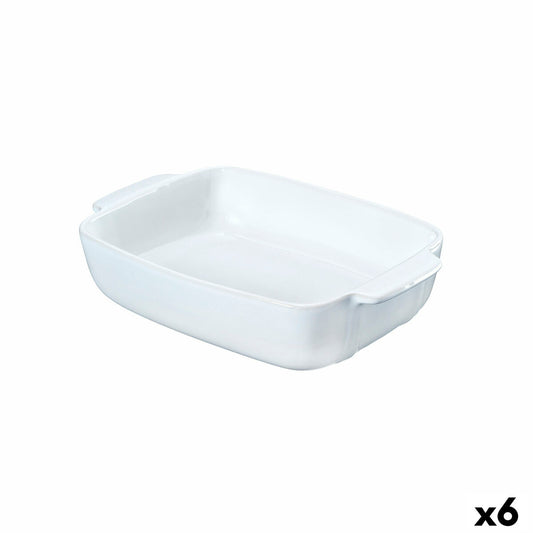 Tarjoilulautanen Pyrex Signature valkoinen keraaminen suorakaiteen muotoinen 25 x 19 x 7 cm (6 yksikköä)