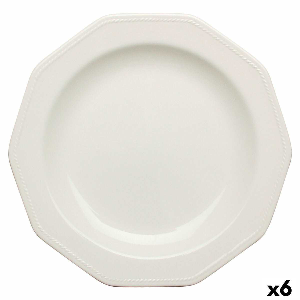 Tasolevy Churchill Artic White Ceramic White China astiat Ø 27 cm (6 yksikköä)