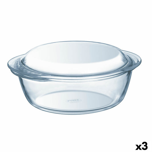 Vuoa kannella Pyrex Essentials Transparent 2,1 L (3 kpl)