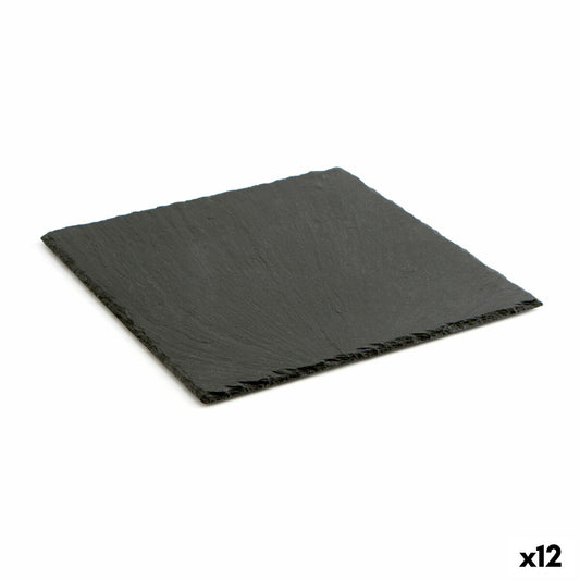 Slate Effect keraaminen tarjotin Quid Gastro Fun musta (25 x 25 cm) (12 yksikköä)