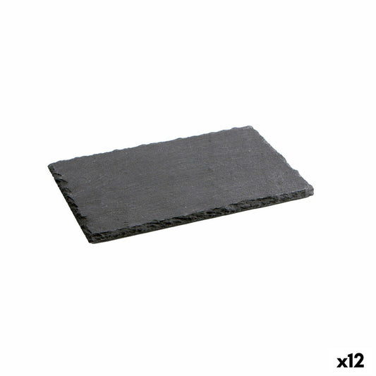 Slate Effect keraaminen tarjotin Quid Gastro Fun musta (22 x 14 cm) (12 yksikköä)