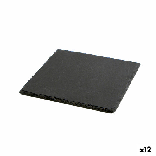 Slate Effect keraaminen tarjotin Quid Gastro Fresh Black (20 x 20 cm) (12 yksikköä)