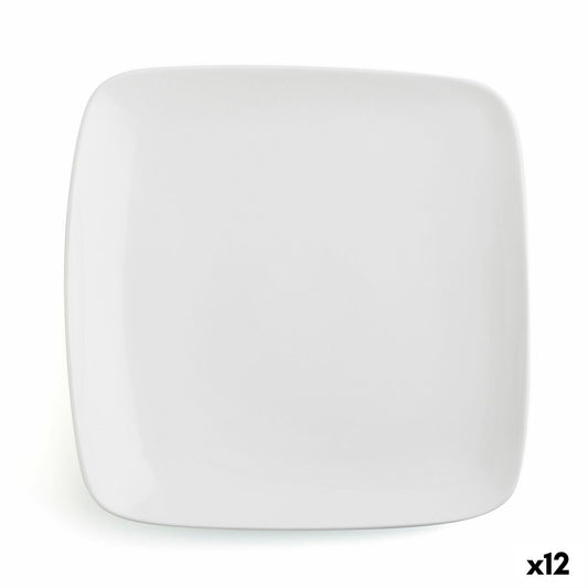 Tasolevy Ariane Vital Squared Ceramic White (27 x 21 cm) (12 yksikköä)