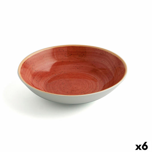 Deep Plate Ariane Terra Ceramic Red (Ø 21 cm) (6 yksikköä)