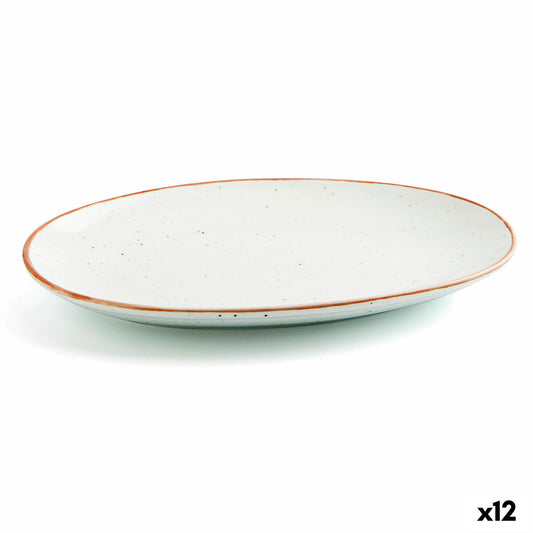 Tarjoilulautanen Ariane Terra Oval Ceramic Beige (Ø 26 cm) (12 yksikköä)