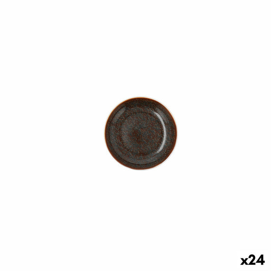 Tasolevy Ariane Decor Ceramic Brown (10 cm) (24 yksikköä)