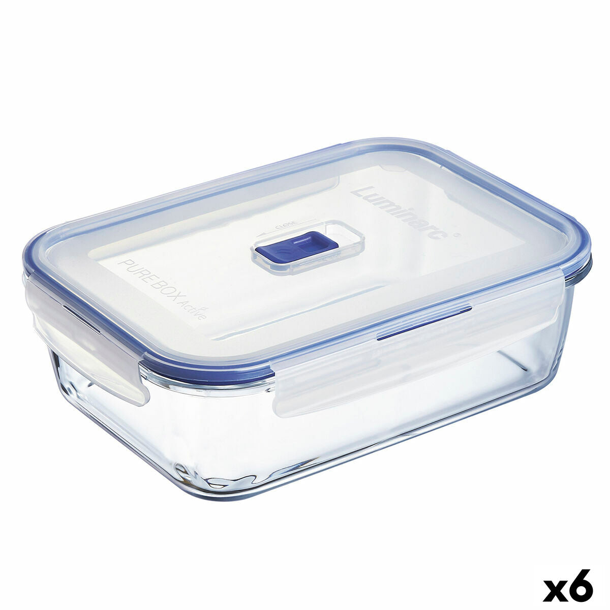 Hermetic Lunch Box Luminarc Pure Box Active 22 x 16 cm 1,97 l Kaksivärinen lasi (6 yksikköä)