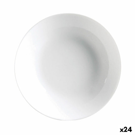 Deep Plate Luminarc Diwali 20 cm valkoinen lasi (24 kpl)