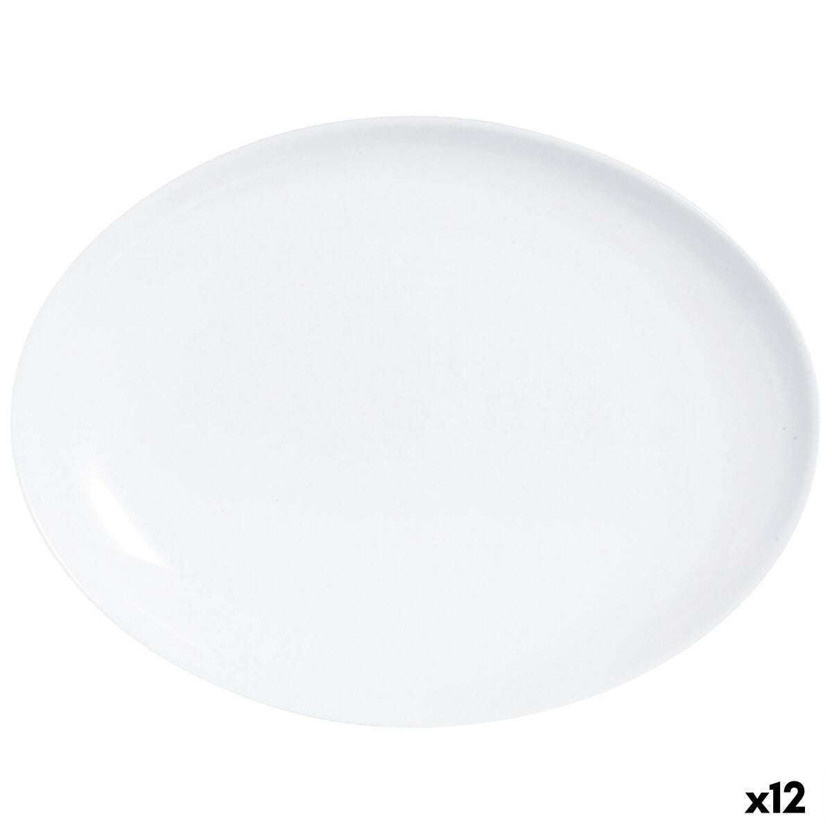 Tarjoilulautanen Luminarc Diwali Oval White Glass (33 x 25 cm) (12 yksikköä)