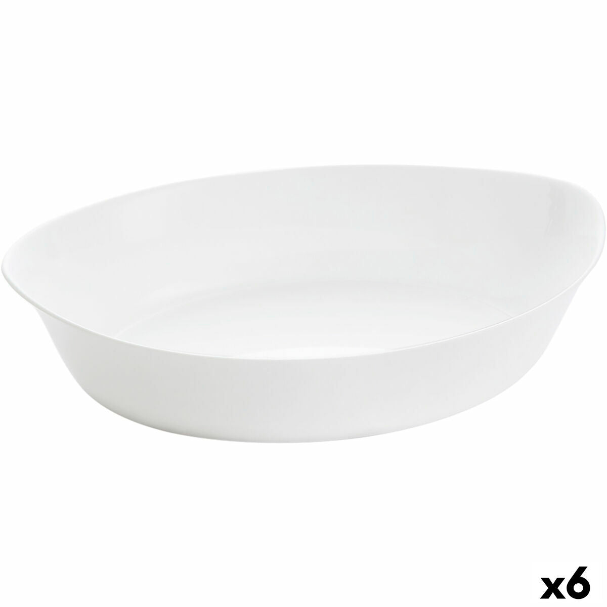 Tarjoilulautanen Luminarc Smart Cuisine soikea 32 x 20 cm valkoinen lasi (6 kpl)