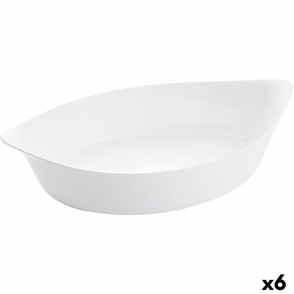 Tarjoilulautanen Luminarc Smart Cuisine soikea valkoinen lasi 6 kpl 38 x 22 cm