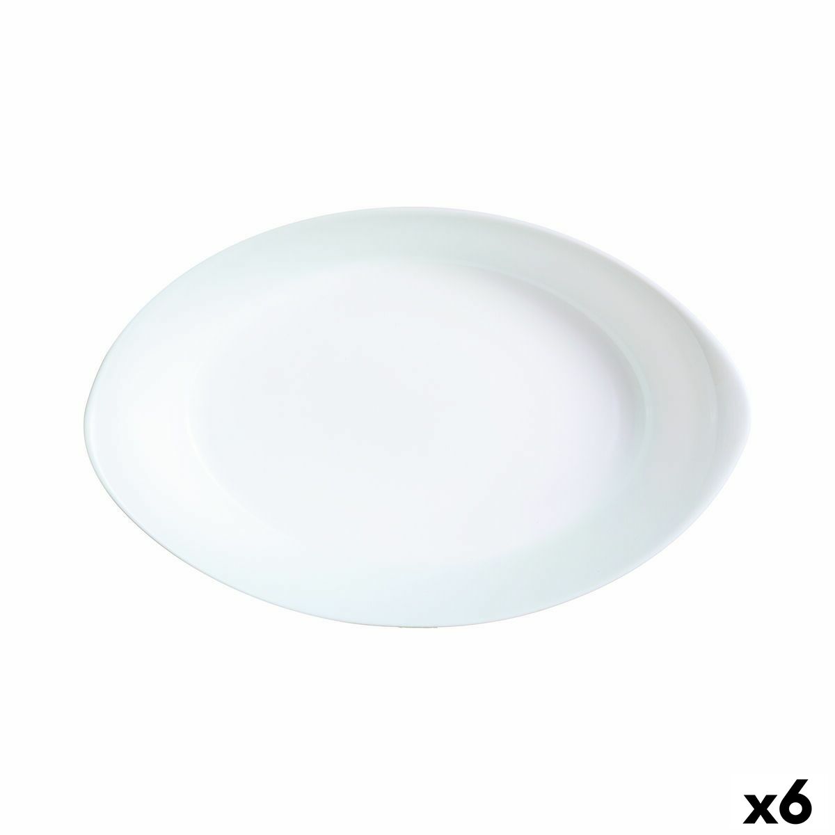 Tarjoilulautanen Luminarc Smart Cuisine soikea valkoinen lasi 21 x 13 cm (6 yksikköä)