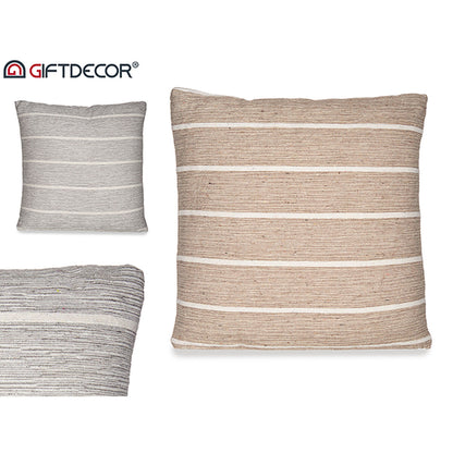 Cushion Stripes Brown Grey 45 x 12 x 45 cm (12 Units)