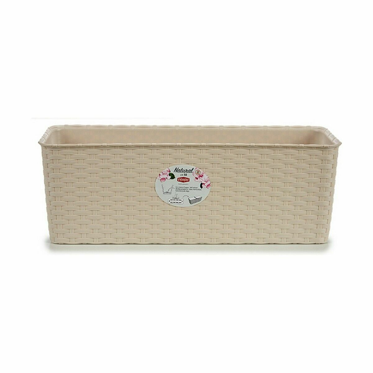 Planter Stefanplast Beige Plastic 17,5 x 16 x 48,5 cm (12 Units)