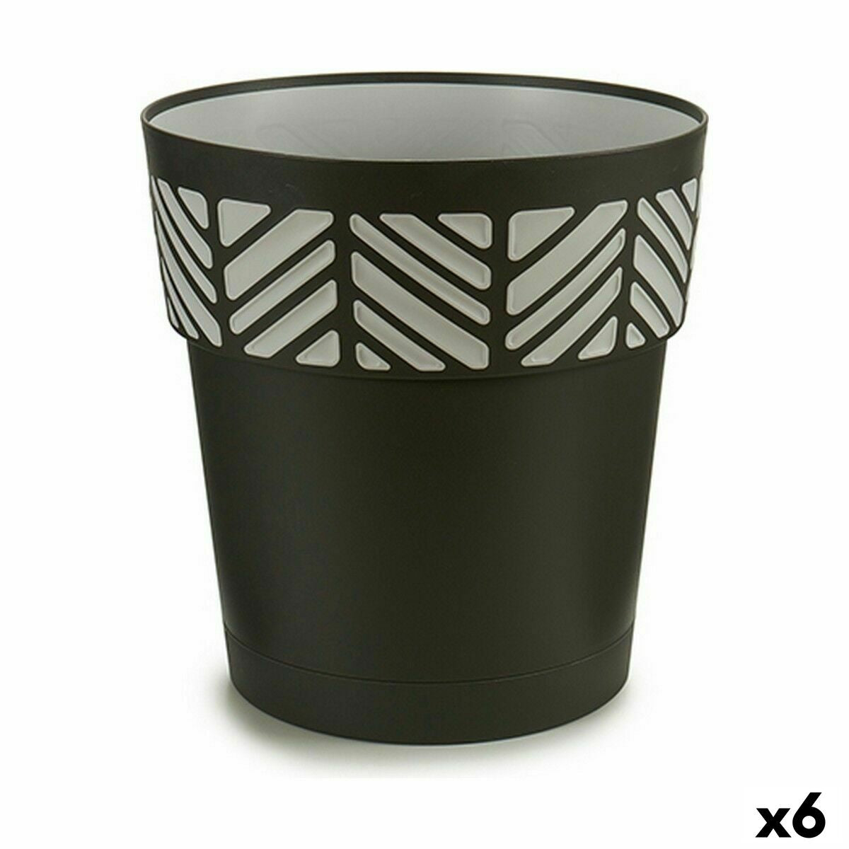 Self-watering flowerpot Stefanplast Orfeo Anthracite Plastic 29 x 29 x 29 cm (6 Units)