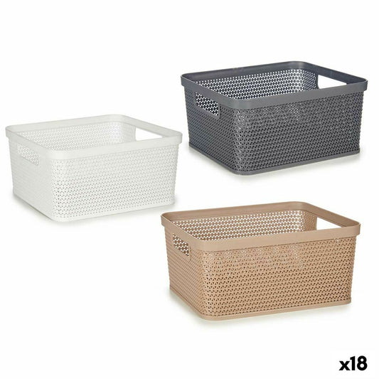 Multi-purpose basket Plastic 2,5 L 24,5 x 10,4 x 18,5 cm (18 Units) Kipit