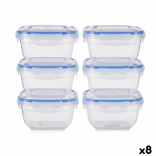 Lounasrasiasarja Hermetic Blue läpinäkyvä muovi 900 ml 14,5 x 8,5 x 14,5 cm (8 kpl)