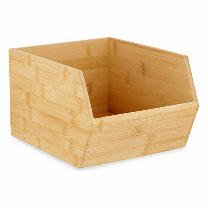 Stackable Organising Box Brown Bamboo 20,1 x 15,1 x 25 cm (12 Units) Kinvara