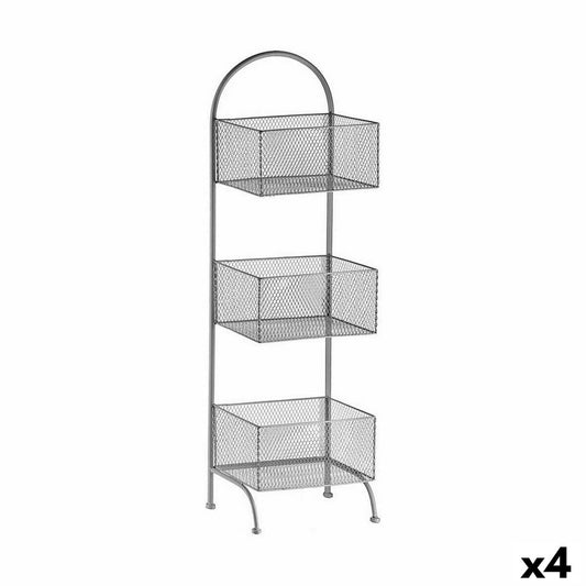 Shelves Silver Metal 20 x 99 x 32,5 cm (4 Units) Gift Decor