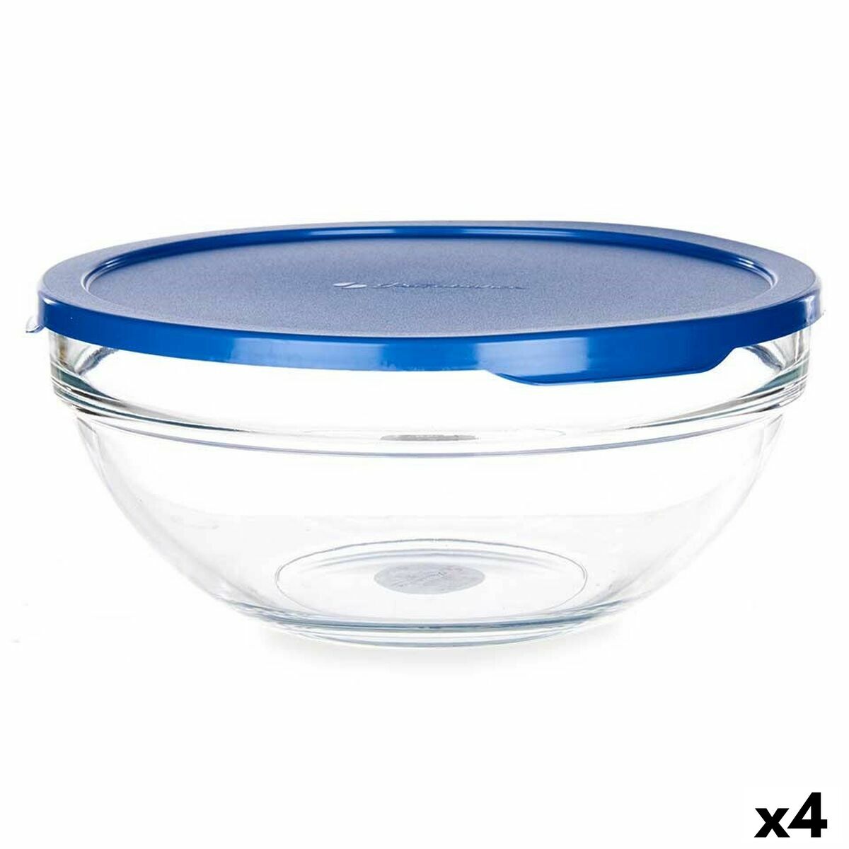 Pyöreä lounasrasia kannella Chefs Blue 1,7 L 20,5 x 9 x 20,5 cm (4 kpl)