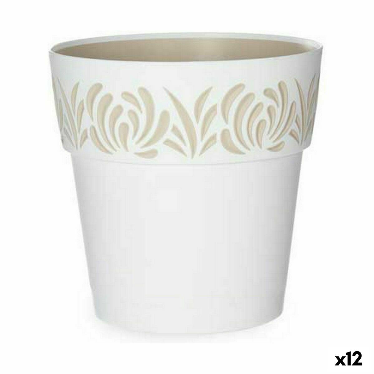 Self-watering flowerpot Stefanplast Gaia White Plastic 19 x 19 x 19 cm (12 Units)