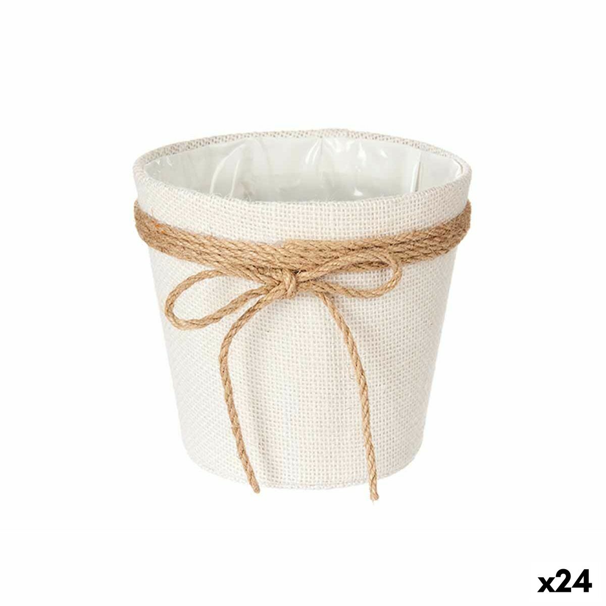 Planter Lasso White Cloth 16 x 15 x 16 cm (24 Units)