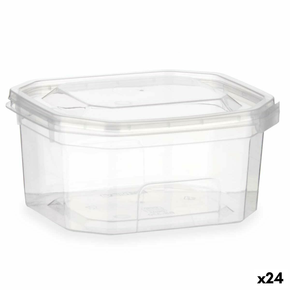 Suorakulmainen lounaslaatikko kannella läpinäkyvää polypropeenia 370 ml 10,7 x 5,5 x 11,7 cm (24 kpl)