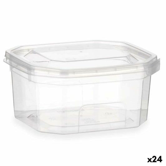 Suorakulmainen lounaslaatikko kannella läpinäkyvää polypropeenia 370 ml 10,7 x 5,5 x 11,7 cm (24 kpl)