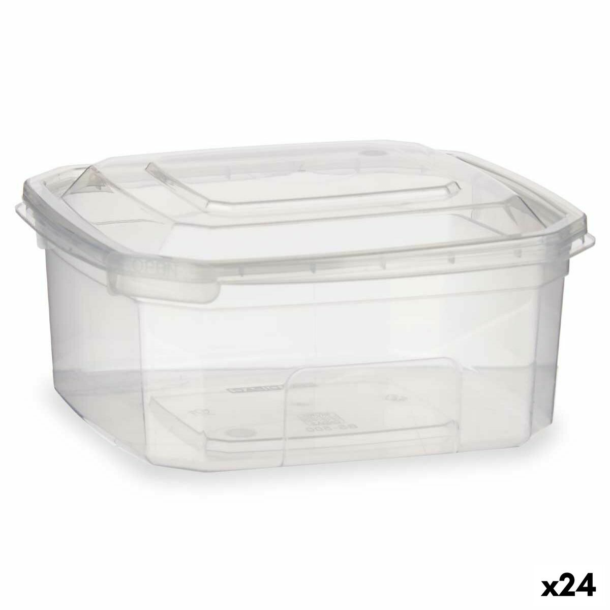 Suorakulmainen lounaslaatikko kannella läpinäkyvää polypropeenia 500 ml 12,3 x 6 x 13 cm (24 yksikköä)