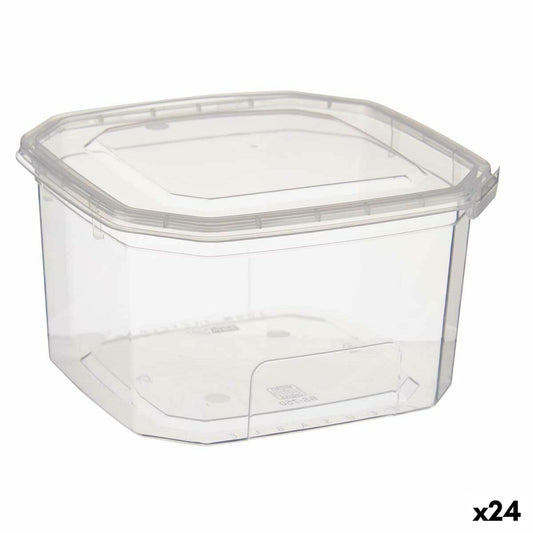 Suorakulmainen lounaslaatikko kannella läpinäkyvää polypropeenia 750 ml 12,8 x 7,5 x 13,5 cm (24 yksikköä)