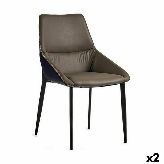 Armchair Braiding Blue Grey Steel 50 x 87 x 61 cm (2 Units) Gift Decor