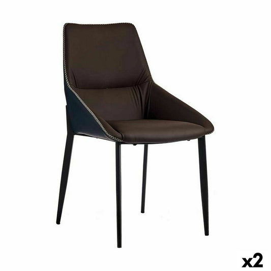 Armchair Braiding Blue Brown Steel 50 x 87 x 61 cm (2 Units) Gift Decor