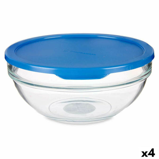 Pyöreä lounasrasia kannella Chefs Blue 1 135 L 17,2 x 7,6 x 17,2 cm (4 yksikköä)