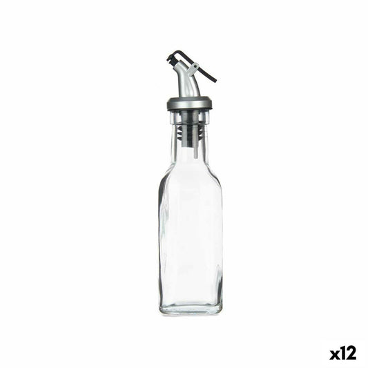 Cruet Transparent Glass Steel 180 ml (12 yksikköä)