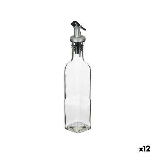 Cruet Transparent Glass Steel 250 ml (12 yksikköä)