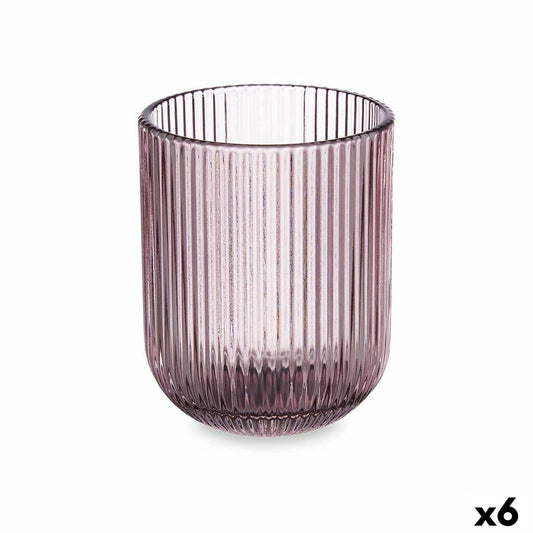 Glass Stripes Pink Crystal 270 ml (6 yksikköä)